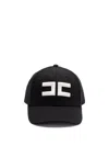 Elisabetta Franchi Embroidery Canvas Baseball Cap In Black  
