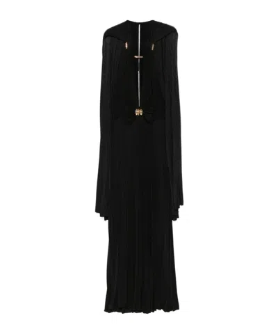 Elisabetta Franchi Cape Dress Dress In Black