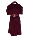 Elisabetta Franchi Double Wool Cloth Cape In Red