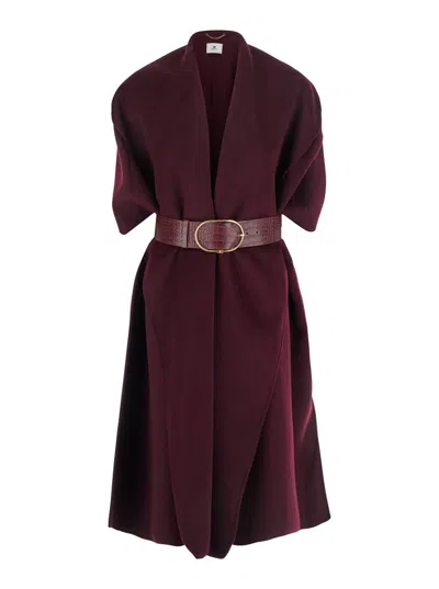 Elisabetta Franchi Cappotto Con Cintura In Red