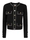 Elisabetta Franchi Black Cropped Chain Profile Cardigan In Black