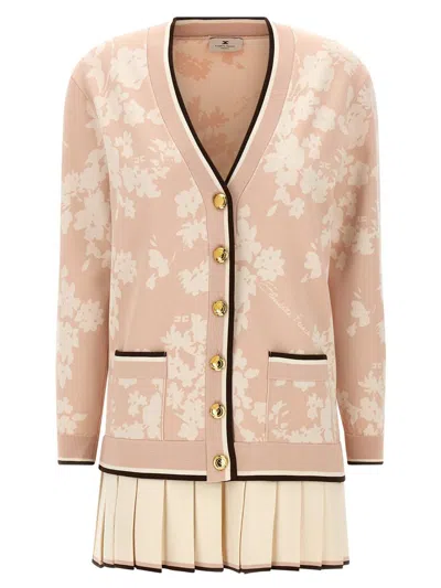 Elisabetta Franchi Floral-intarsia Cardigan Dress In Multi