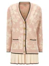 Elisabetta Franchi V-neckline Long Sleeve Floral Dress In Multicolor