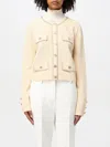 Elisabetta Franchi Chain-detail Cropped Jacket In Beige