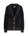 Elisabetta Franchi Textured Cardigan In Brown