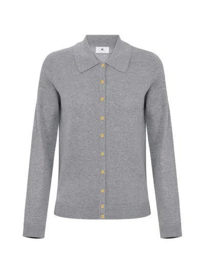Elisabetta Franchi Cardigan Aus Strick In Gray