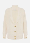 Elisabetta Franchi Textured Knitwear Shawl Collar In White