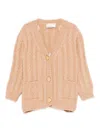 Elisabetta Franchi Cardigan With Cable Knit In Orange