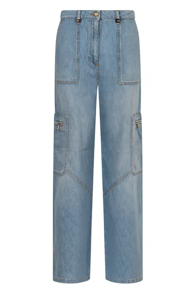 Elisabetta Franchi Cargo Jeans In Blue