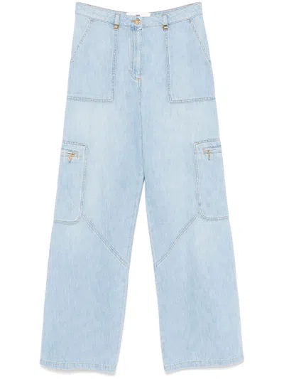 Elisabetta Franchi Cargo Jeans In Blue