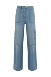 Elisabetta Franchi Denim Straight-leg Jeans In Light Blue