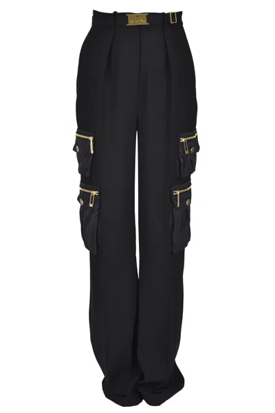 Elisabetta Franchi Cargo Trousers In Black