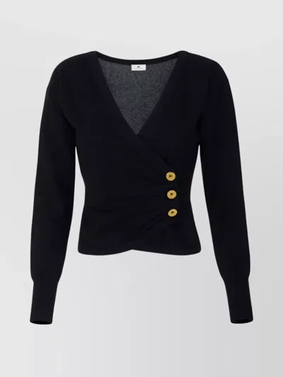 ELISABETTA FRANCHI CASHMERE BLEND JUMPER FEATURING JEWEL BUTTONS