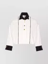Elisabetta Franchi Casual Contrast Collar Crewneck Embroidered Long Sleeves In Multi
