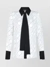 Elisabetta Franchi Casual Geometric Pattern Long Sleeve Top In Multi