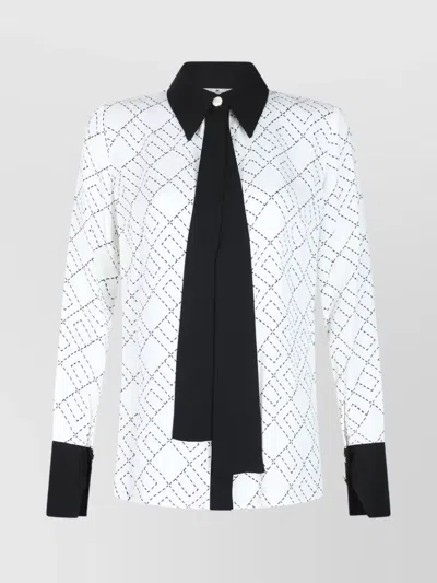 ELISABETTA FRANCHI CASUAL GEOMETRIC PATTERN LONG SLEEVE TOP