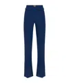 Elisabetta Franchi Casual Pants With Logo In Blue