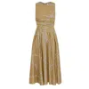 Elisabetta Franchi Midi Dress With Geometric Patterns And Rounded Collar