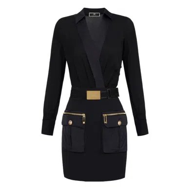 ELISABETTA FRANCHI CASUAL WOMAN CLOTHES ELISABETTA FRANCHI - DRESS - BLACK