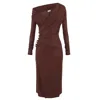 Elisabetta Franchi Casual Woman Clothes  - Dress - Brown In Brown