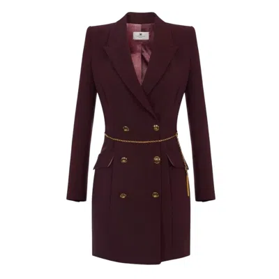 Elisabetta Franchi Casual Woman Clothes  - Dress - Burgundy In Brown