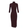 Elisabetta Franchi Casual Woman Clothes  - Knitted Dress - Burgundy In Animal Print