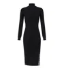 Elisabetta Franchi Viscose Dress With Shiny Stripes - Black In Black