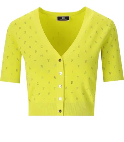 Elisabetta Franchi Cedar Cropped Cardigan With Rhinestones