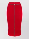 Elisabetta Franchi Chain Chevron High Waist Knee-length Skirts In Red