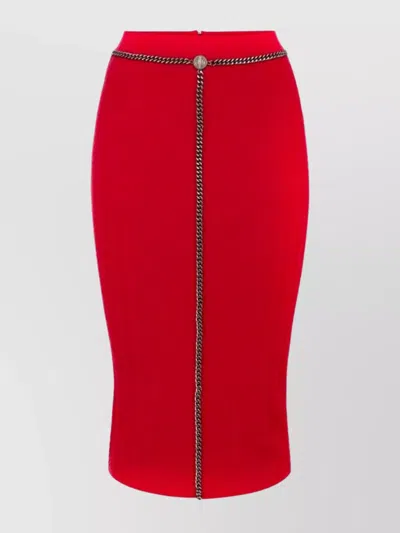 ELISABETTA FRANCHI CHAIN CHEVRON HIGH WAIST KNEE-LENGTH SKIRTS