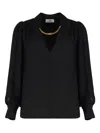 Elisabetta Franchi Chain-collar Blouse In Black