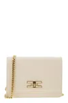 Elisabetta Franchi Cream-colored Bag With A Gold Chain Shoulder Strap