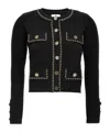 Elisabetta Franchi Black Cropped Chain Profile Cardigan In Black