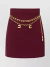 Elisabetta Franchi Chain Detail High-waisted Mini Skirts In Burgundy
