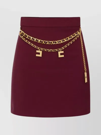 ELISABETTA FRANCHI CHAIN DETAIL HIGH-WAISTED MINI SKIRTS