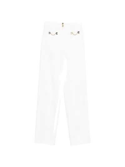 Elisabetta Franchi Trousers Light And Natural In White
