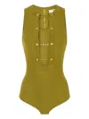Elisabetta Franchi Chain-detail Knitted Bodysuit In Green