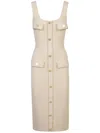 Elisabetta Franchi Chain-detail Midi Dress In Neutrals