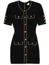 Elisabetta Franchi Viscose Mini Dress With Chain In Black