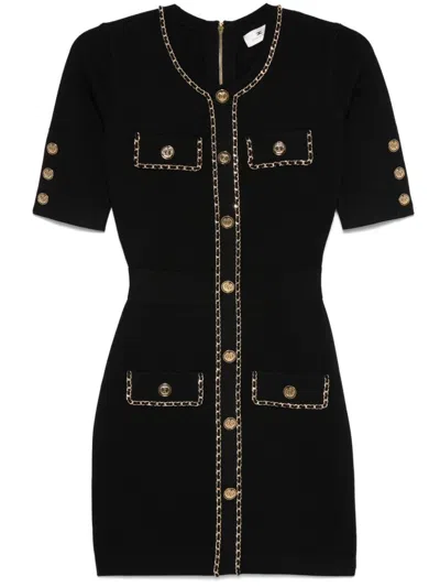 ELISABETTA FRANCHI CHAIN-DETAIL MINI DRESS