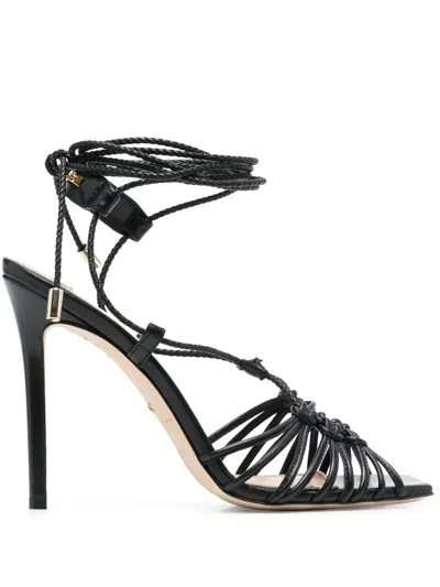 Elisabetta Franchi Chain-detail Open-toe Sandals In Black