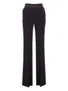 Elisabetta Franchi Lightweight Crepe Trousers With Jewel Chain In Black