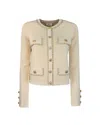 Elisabetta Franchi Chain-detail Cropped Jacket In Toni Neutri