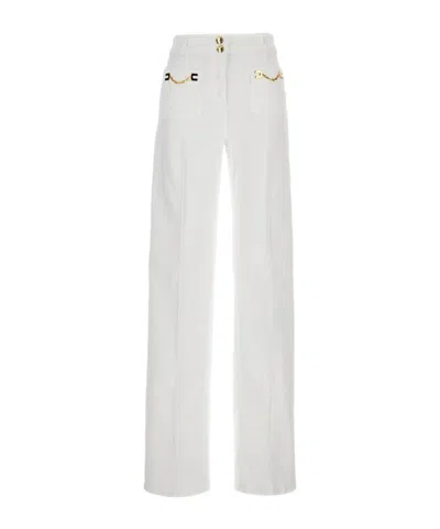 Elisabetta Franchi Chain Detailed Jeans In White