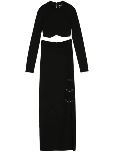 Elisabetta Franchi Chain Detailed Maxi Skirt Set In Black