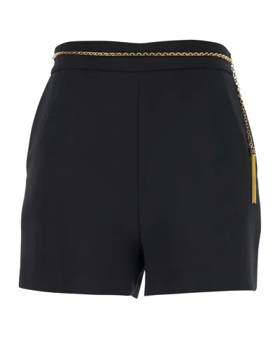 Elisabetta Franchi Chain Detailed Slim Fit Shorts In Black