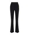 Elisabetta Franchi Lightweight Crepe Trousers With Jewel Chain In Black