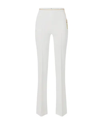 Elisabetta Franchi Chain Detailed Trousers In White