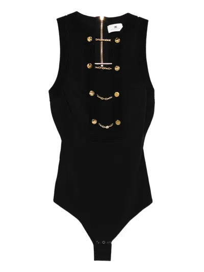 ELISABETTA FRANCHI CHAIN-EMBELLISHED BODYSUIT