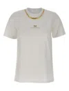 Elisabetta Franchi Logo-embellished Chain-neckline T-shirt In White